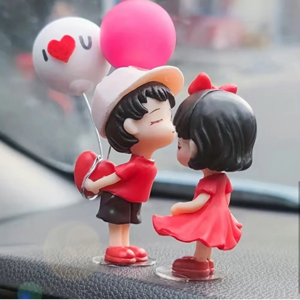 Valentines Day Special Cute Cartoon Couple Car Decor ornaments